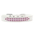 Unconditional Love Two Row Bright Pink Crystal Dog CollarWhite Size 14 UN784040